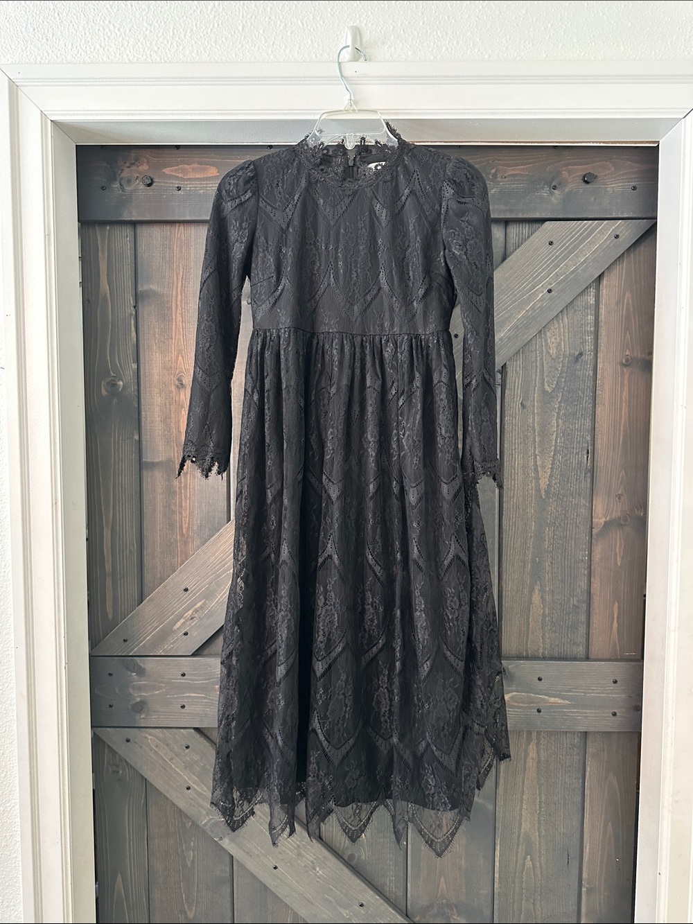 Dainty Jewells Black Lace Long-Sleeve Formal Dress for Girls